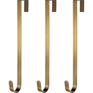 Zhehao 3 Pieces Christmas Decor Metal Wreath Hangers Over The Door Light Handy Wreath Hanger Hanging Hook (14 Inch, Antique Bronze Color)