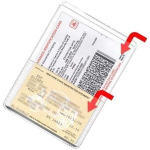 Clear Insurance Card Registration Holder & ID Sleeve  Dual-Pocket 4  5 | Full Transparency Insurance Card Protector Glove Box - (SINGLE Pack)