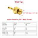 Hose Barb Fittings 1/8" Barb to 3/8" NPT Male Thread Brass Metals Adapter Connector(5 Pcs)