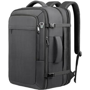 Sirmaeed Carry on Backpack, 50L Expanable Travel backpack, TSA Airplane Approved, Daypack Weekender Bag Fits 17 Inch Laptop, Travel Gifts for Men, Black