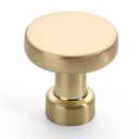 Amerdeco 8 Pack Brushed Brass Kitchen Cabinet Knobs Single Hole Cabinet Pulls Round Gold Drawer Knobs Dresser Knobs and Pulls for Bathroom Cabinets…