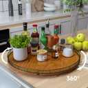 21" Lazy Susan Turntable, Wooden Organizer for Dining Table, Pantry, Kitchen, Countertop, Cupboard,Home Decor, Walnut