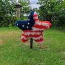 PakaLife 2PCS Front&Back Porch Decor Outdoor Entrance,Patio Decorations Outdoor Clearance,Artificial Red White and Blue Decoration Shaped Topiary Trees for Front Porch Home Garden Patio Decor (Faux Boxwood Bush Plants  Pattern 22pcs)