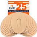 FixiC  Adhesive Patches for G6  25 Pack Premium Waterproof Adhesive Patches  Pre-Cut Back Paper  Adhesive Patch for G6  Long Fixation! (Tan)