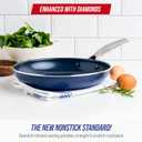 Blue Diamond 10" Nonstick Frying Pan Skillet, Diamond Infused PFAS & PTFE-Free Ceramic Pot, Dishwasher & Oven Safe, Stay Cool Handle, Durable Non Toxic Metal Utensil Safe, Egg & Omelet Pan, Blue