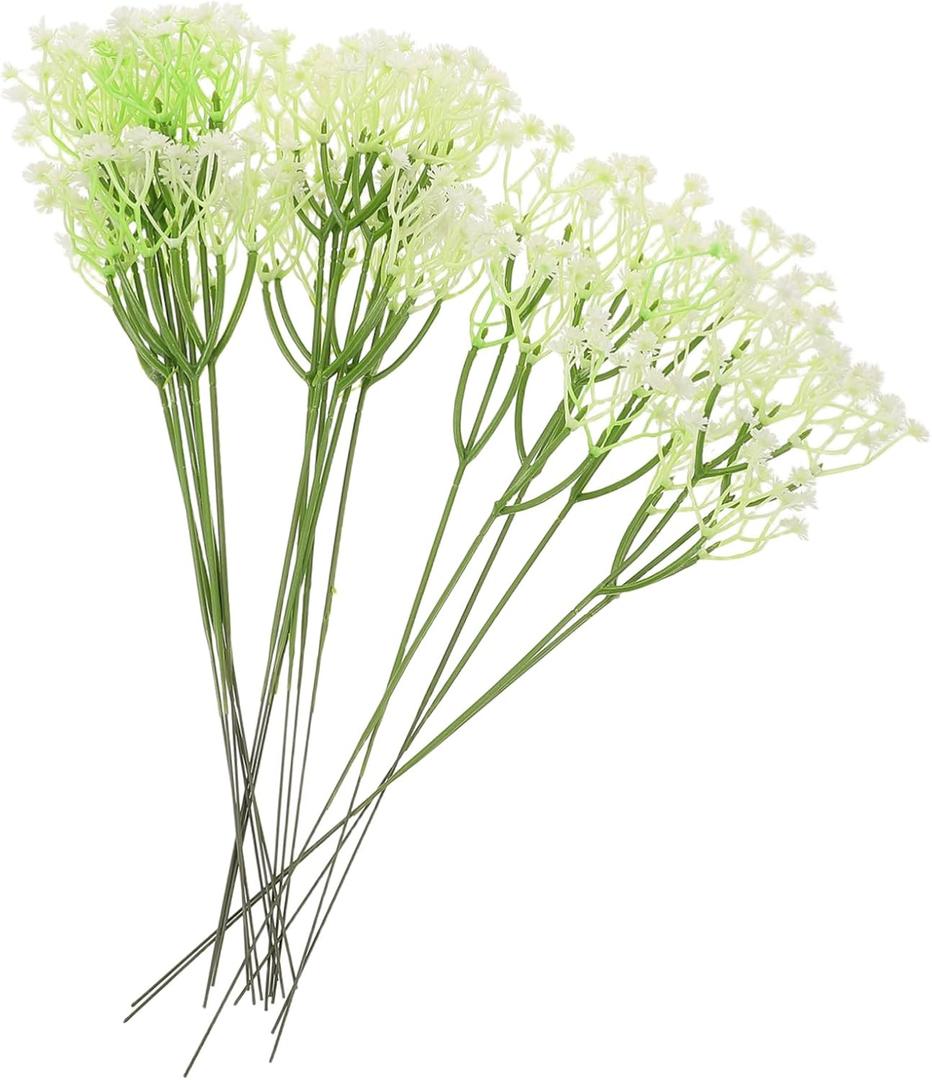 Homoyoyo 18pcs Artificial Baby's Breath Flowers Lifelike Gypsophila Faux Flowers Bouquet Floral Arrangement for Wedding Party Decoration Home Decor Photo Props