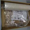 Tall Drum Lamp Shade for Table Lamps, Floor Lamp, Cloth Lampshade 10" Top X 10" Bottom X 13" High, Beige Large Line Fabric, Easy Assembly