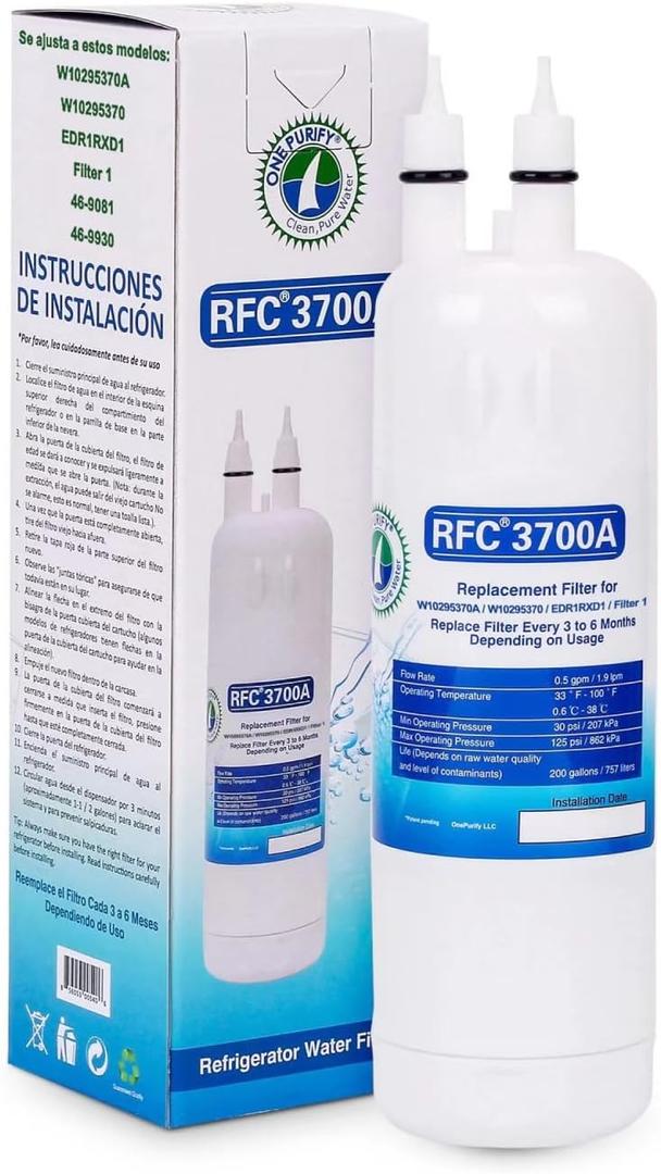 EDR1RXD1 Refrigerator Water Caps Replacement for W10295370A, EDR1RXD1B, P8RFWB2L, P4RFWB, 46-9930, 46-9081, RFC3700A, Pack of 1