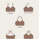 zossav Women Strapless Bra Push Up Wirefree Non-Slip Padded Bras Multiway Bandeau Convertible Straps 36A Black