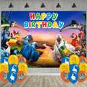 Rio Movie Birthday Party Decoration,Movie Party Photo Background 5 x 3 FT and 18 Pcs Balloon,Merch Party Backdrop Supplies