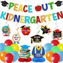 Kindergarten Graduation Decorations: Peace Out Kindergarten Banner Class of 2026 Graduation Party Decorations Kindergarten Graduation Banner