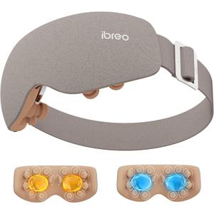 Eye Massager with 2 Level Heat & Cool, 150 Mins Uses, 3 Modes & 14 Vibration Heads, Heated Eye Mask with Bluetooth Music for Migraine, Eye Strain Puffiness and Dry Eye Relief, Eye Care for Women Men (Pale Brown)