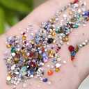 6 x 1440Pcs Colorful Rhinestones Nail Art Charms Bling Flat Back Nail Rhinestones Rounded Nail Diamonds Crystal 3D Nail Gems Nail Jewelry Shiny Kawaii Nail Charms for Women Acrylic Nails Charms Decoration (Multicolored-2)