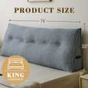 ZTVZTV Wedge Headboard Pillow for Bed, Full Dorm Headboard Pillow Support for Sitting Up, Reading, Relaxing, Bolster Pillow with Removable Washable Cover, Bluegray, Twin
