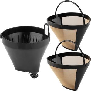 Replacement Parts 1pcs Filter Basket Holder with 2pcs Gold Tone filter, Compatible with Cuisinart Coffee Makers DCC-1200