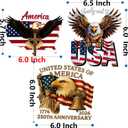 3 x 3PCS 250 Anniversary USA Merchandise - America 250 Sticker 1776-2026, Patriotic Decals for Vehicles, God Bless America Sticker, 250th Anniversary USA Sticker, Waterproof Car Window Decals