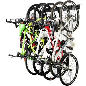 Ultrawall Stainless Steel Bike Storage Rack,6 Bike Storage Hanger Wall Mount for Home & Garage Holds Up to 300lbs, Black (6 bike)