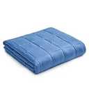 YnM Weighted Blanket — Heavy 100% Oeko-Tex Certified Cotton Material with Premium Glass Beads (Monaco Blue, 48''x72'' 20lbs), Suit for One Person(~190lb) Use on Twin/ Full Bed