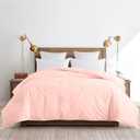 Feather and Loom Button Stitch Down Alternative All Seasons Comforter - Soft and Easy Care Microfiber Cover, Hypoallergenic High Loft Fiber Fill, Machine Washable ,  Blush Size: Full/Queen
