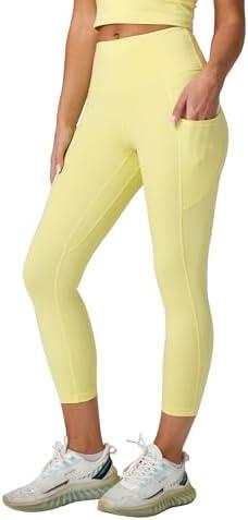 ONGASOFT High Waisted Yoga Capris 21" - Tummy Control Buttery Soft Workout Leggings with Pockets for Women L