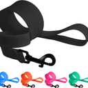 CollarDirect Waterproof Dog Leash Small Medium Large Durable Pet Leashes for Walking Training Running Pink Black Blue Orange Green (M, Black)