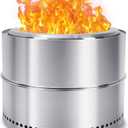 HGD 20 inch Smokeless Firepit Outdoor, Portable Smokeless Fire Pit for Camping with Travel Bag, Stainless Steel Wood Burning Stove for Backyard & Patio, Easy Setup & Compact Storage (20 Inch Portable, Silver)