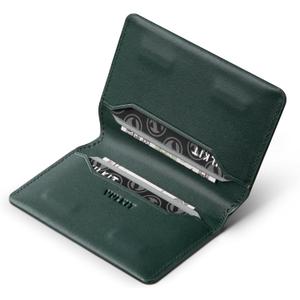 VULKIT Slim Minimalist Card Holder RFID Blocking Leather Credit Card Holder Front Pocket Wallet Magnetic Closure (Olive)