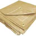 PVC Vinyl Cover Waterproof UV Resistant Heavy Duty Vinyl Tarp 13oz 18 Mil -TAN (7x14)