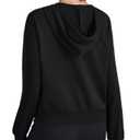 LYANER Women's Full Zip Up Hoodie Sweatshirt Workout Long Sleeve Casual Crop Tops with Pockets Black Large