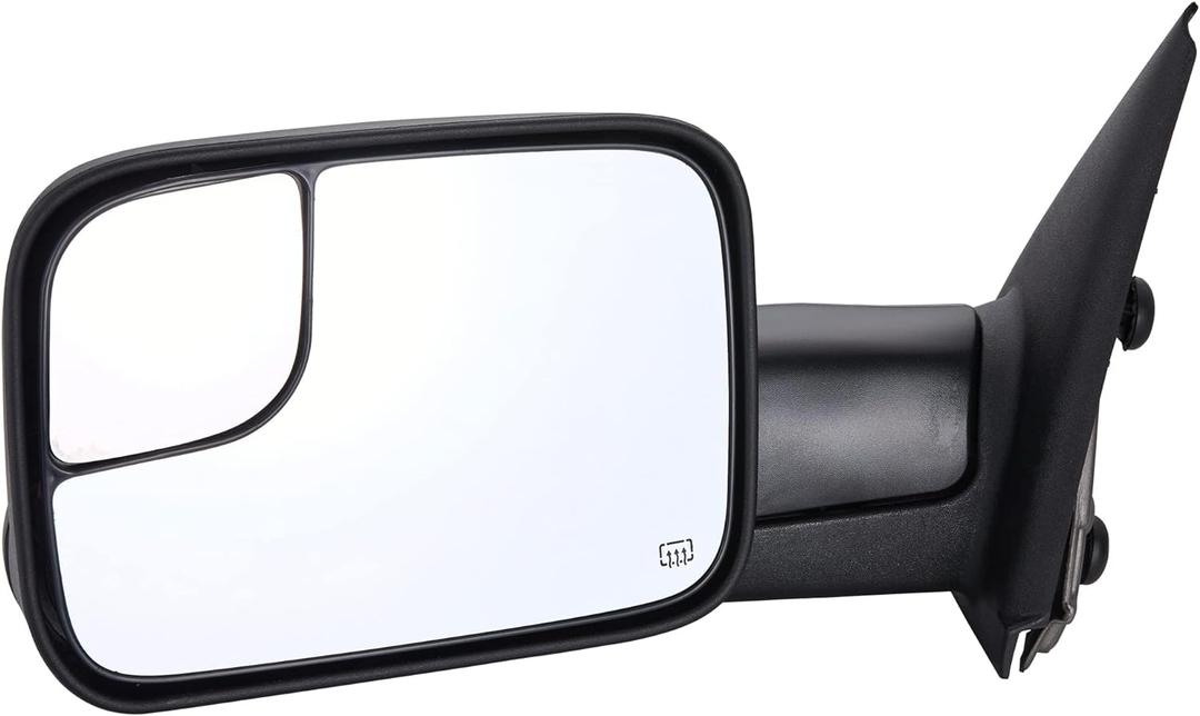 Towing Mirror Replacement Fit for 02-08 DodgeRam 1500 for 03-09 Dodge Ram 2500 3500 Pickup Truck Power Heated Tow Folding Side View Mirror Driver Side