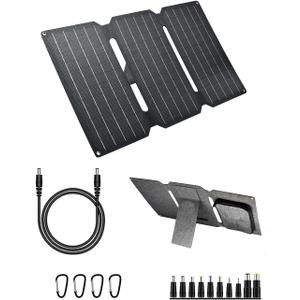 Portable Foldable 30W Solar Panel Charger for Outdoor Camping Solar Battery Charger 18 V IP65 Waterproof High Efficiency Solar Panel Kit DC for Portable Power Station USB Charger, Type C