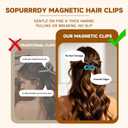 Magnetic Hair Clips for Women, Advanced No-Slip Styling Hair Clips, Perfect 2-in-1 Design Claw Clips for Thick & Thin Hair, Non-Dent Quick Snap Hairdressing Tools for Trip or Daily Use, 2 Pack