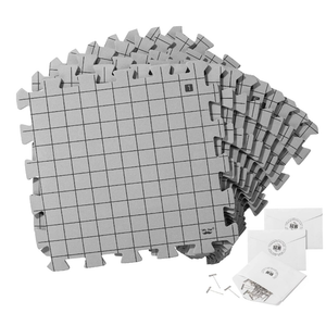 Mr. Pen Blocking Mats for Knitting & Crochet Projects, 12" x 12", 9 Pack with 150 pcs TPins, Gray Aligned Grid Knitting Blocking Mats and Pins, Water & Heat Resistant