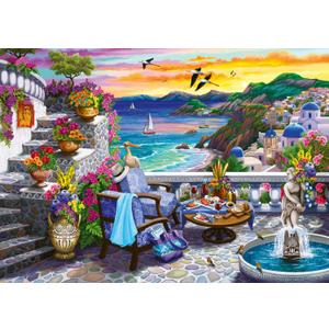 Ravensburger Santorini Sunset Puzzle - 300 Piece Large Format | Unique Softclick Technology | Vibrant, Glare-Free Imagery | Durable & Eco-Friendly | Ideal for All Ages