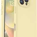 Vooii Compatible with iPhone 16 Pro Case, Liquid Silicone Upgrade [Camera Protection] [Soft Anti-Scratch Microfiber Lining] Shockproof Phone Case for iPhone 16 Pro 6.3 inch - Creamy Yellow