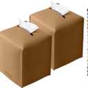 Tissue Box Cover for PU Leather, Modern Simple Solid Color Holder Square Tissue Bag, Ideal for Bathrooms,Office,Car,Nightstand,Outdoor Tent,Dining Table,5"X5"X5", Double Bronze