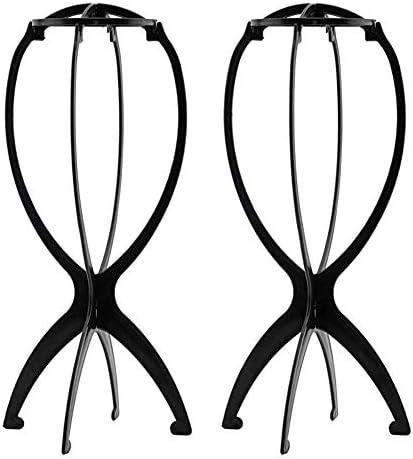 Ruiwen 2-in-1 Portable Wig Stand - Collapsible, Durable, 13.8" Inch, Travel-Sized