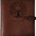 Photo Album 4x6 200 Photos, Genuine Leather Albums Page Refillable with 30 Pieces Writing Paper, Best Gift for Travel Wedding Kids Graduation Baby Picture Album Scrapbook