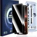 OneFish Full Edge Coverage Tempered Glass Screen Protector for IPhone 15/IPhone 14 Pro 6.1 inch, 2 Pack Edge Reinforcement, Self-Aligning Installation, Case Friendly Privacy Screen Protectors