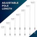 POOLAZA Pool Pole Dual-Handle, Anodized Aluminum Pool Skimmer Pole, Detachable & Telescopic Pool Pole Up to 10.5 Ft, Portble Pool Poles for Cleaning Suitable for Pool Skimmer, Vacuum Head, Brush Etc.