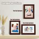 Egofine 5x7 Picture Frame Made of Solid Wood with Plexiglass, Display Pictures 3.5x5/4x6 with Mat or 5x7 Without Mat for Tabletop and Wall Mounting, Walnut Color