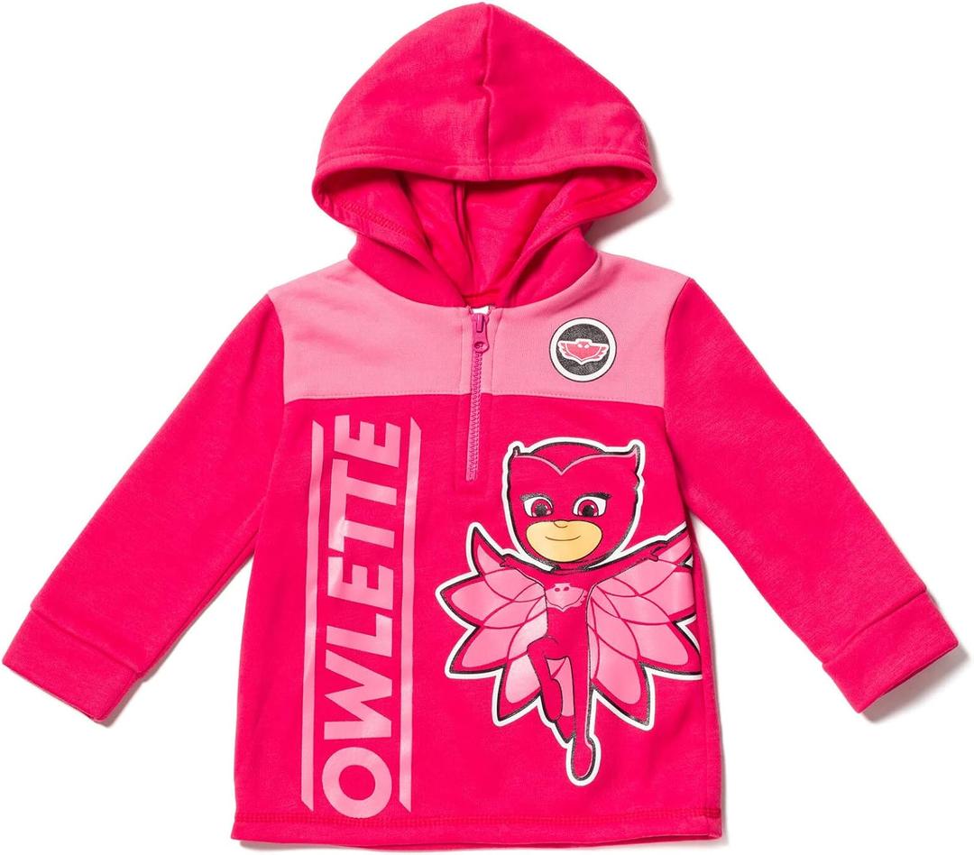 PJ Masks Fleece Quarter-Zip Hooded Sweatshirt Toddler to Little Kid