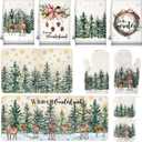 10 Pcs Winter Kitchen Decor Set Kitchen Towels and Rugs Oven Mitts Pot Holders Absorbent Towels for Baking Cooking BBQ Home Winter Decor (Khaki)