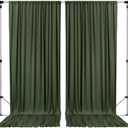 AK TRADING CO. 10 feet x 8 feet IFR Polyester Backdrop Drapes Curtains Panels with Rod Pockets - Wedding Ceremony Party Home Window Decorations - Olive Green