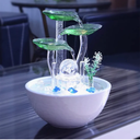 Ceramic Tabletop Desktop Modern Fountain with Ball for Indoor Table Desk Office and Home Decoration White