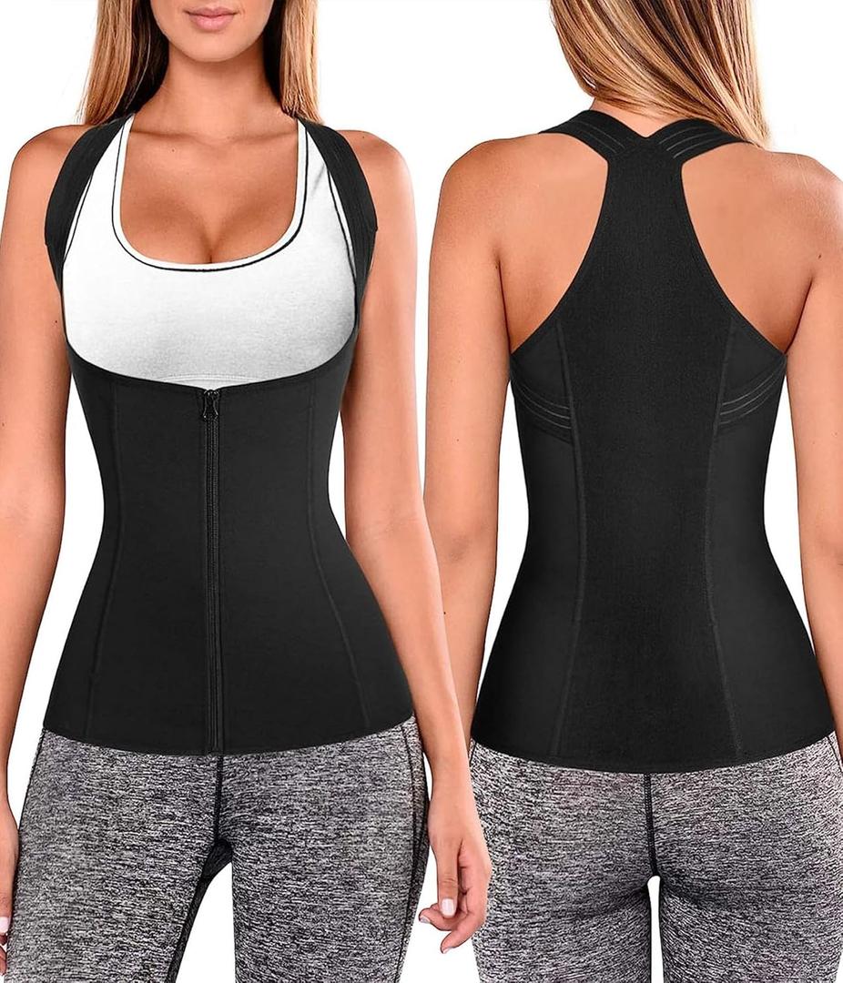 URSEXYLY Women Back Braces Posture Corrector Waist Trainer Vest Tummy Control Body Shapers for Spinal Neck Shoulder and Upper Back Support (M, Black) (Medium (Pack of 1))