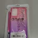 CAIYUNL for Moto G Play 2024 Case with Screen Protector, Cute Women Girls Glitter Bling Liquid Floating Phone Case Slim TPU Soft Silicone Shockproof Girly Cover for Motorola G Play 2024 -Pink Purple