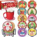 12 Days of Christmas Advent Calendar Diamond Painting Coasters, DIY Crafts Gem Diamond Art Kits for Adults, Elderly Parents, Christmas Ornaments Advent Calendar 2025 for Adults, Seniors, Women, Grils