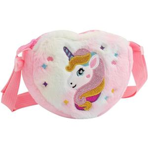 Kids Crossbody Bag Girls Crossbody Bag, Plush Unicorn Bag Unicorn Purses for Girls, Little Girls Purse (Multicolor-pink)