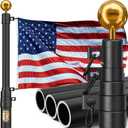 20FT Telescoping Heavy Duty Flag Pole, Extra Thick 11-Gauge Aluminum,True Glory Edition, Easy Setup for Outside House or Yard, with 3x5 USA Flag, Topper Ball & All Hardware-120 MPH Wind Tested